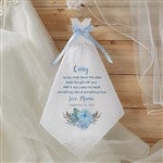 18769 - Brides New & Blue Personalized Wedding Handkerchief