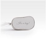45403 - Engraved Silver Baby Bootie Metal Ornament