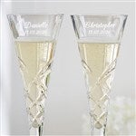 18260 - Reed & Barton Etched Crystal Champagne Flute Set 