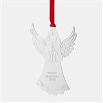 45493 - Engraved Memorial Silver Angel Ornament