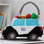 30971 - Police Truck Embroidered Plush Toy Storage Basket