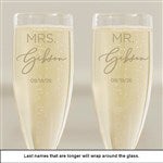 41215 - Elegant Couple Personalized Silver Wedding Flute Set