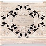 45989 - Engraved Golden Anastasia Musical Jewelry Box 