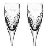 56393 - Engraved Vera Wang Crystal Leaf Flute Set
