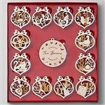 37995 - 12 Days of Christmas Personalized Colored Wood Ornament