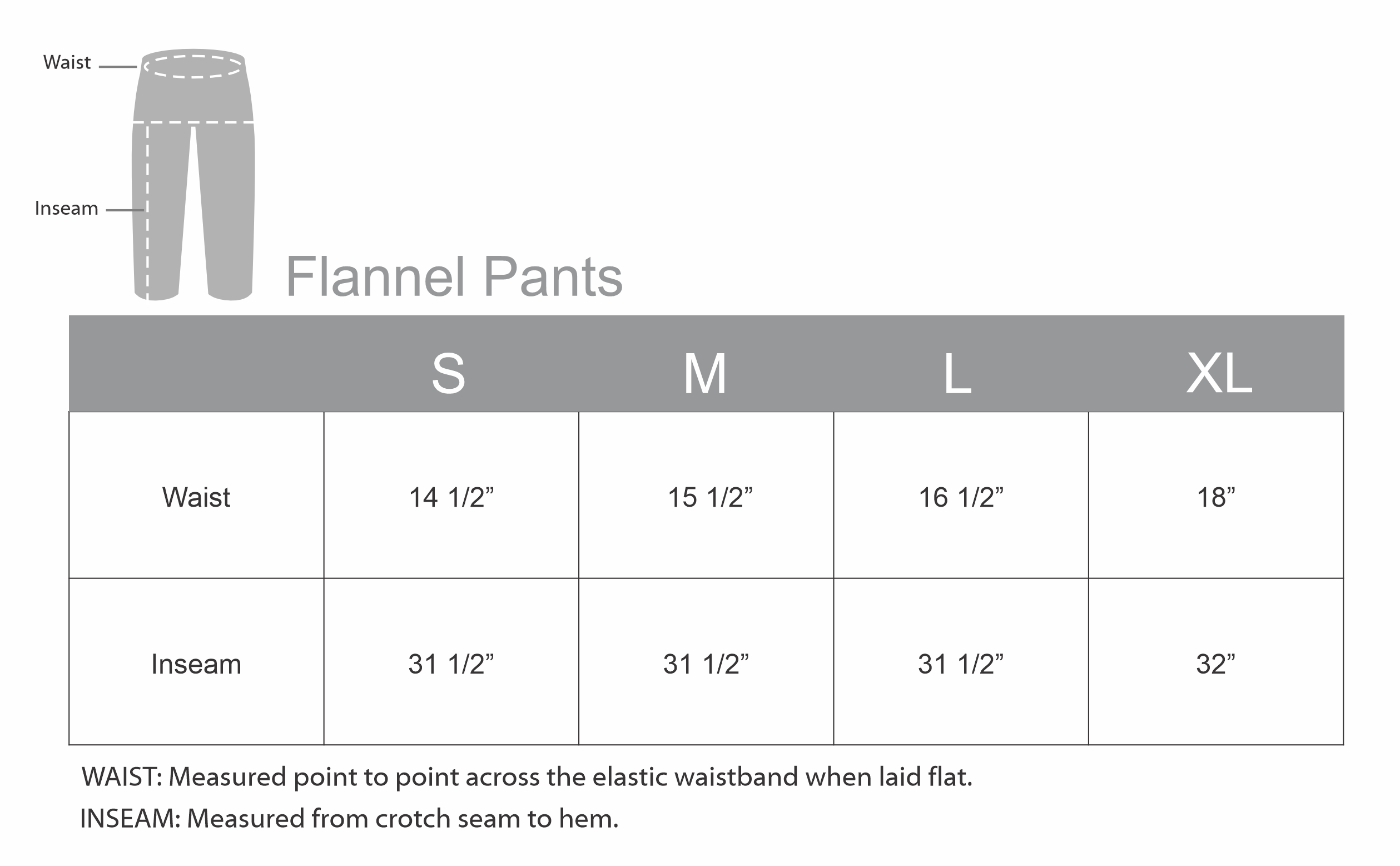 Click here for size chart